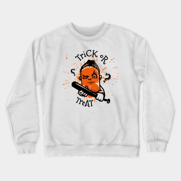 Halloween Trick Or Treat Horror Baseball Crewneck Sweatshirt by TEEWEB